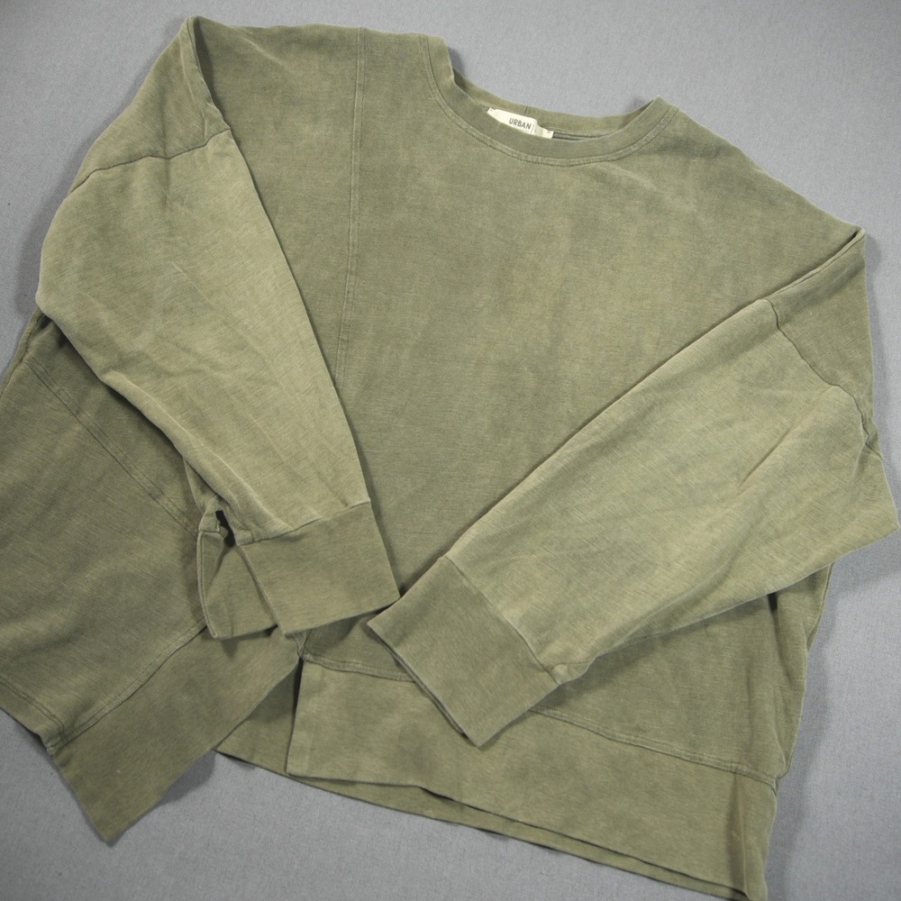 Urban Alembika Mineral Wash Cotton Boxy Lagenlook Women Top L Asymmetrical Soft